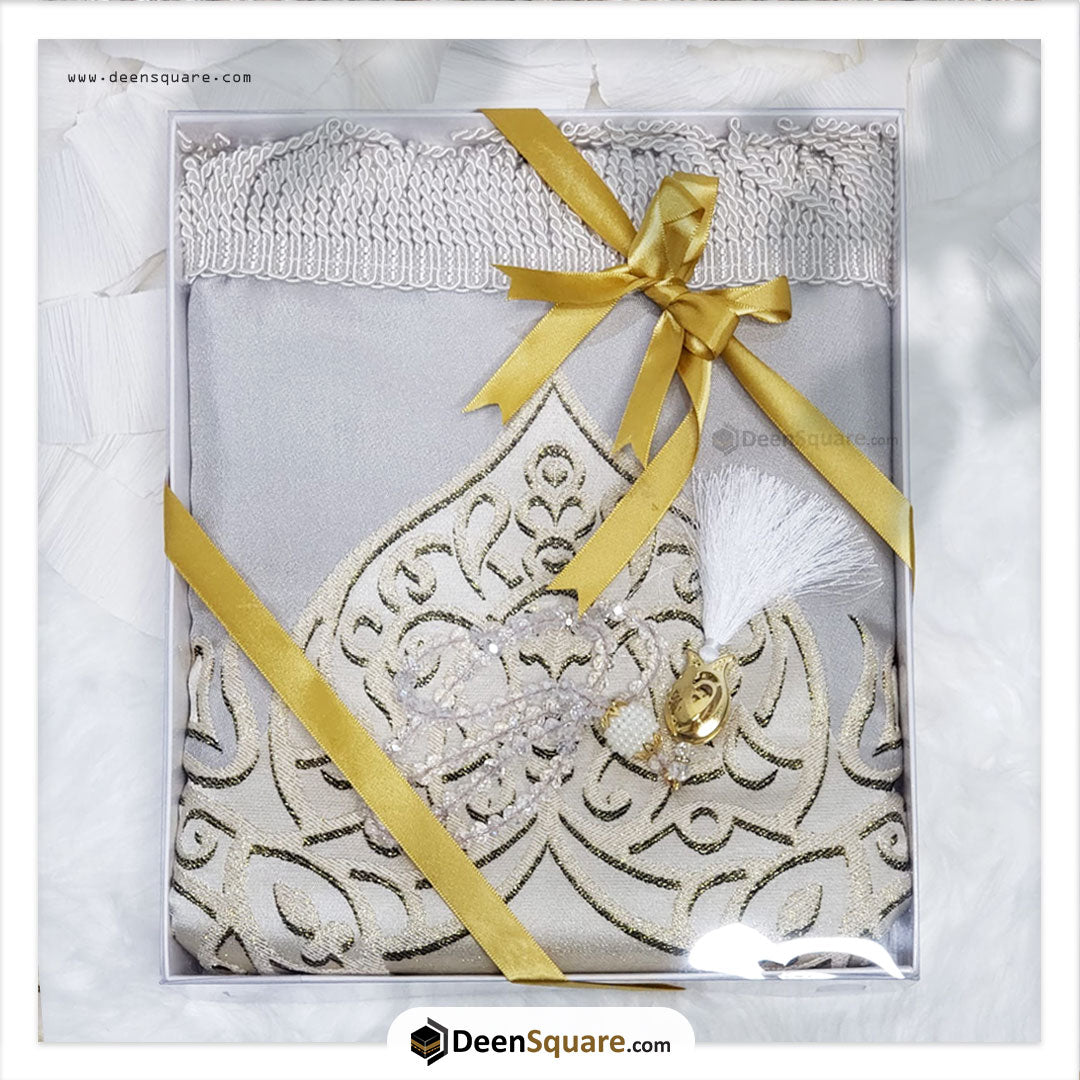 Turkish Royal Prayer Mat and Tabseeh Gift Box