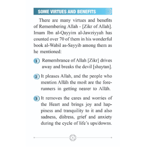 Zikr Morning, Evening & After Obligatory Prayers (Pocket Size)