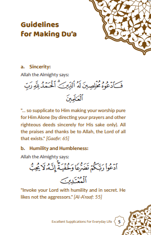 Excellent Supplications For Everyday Life