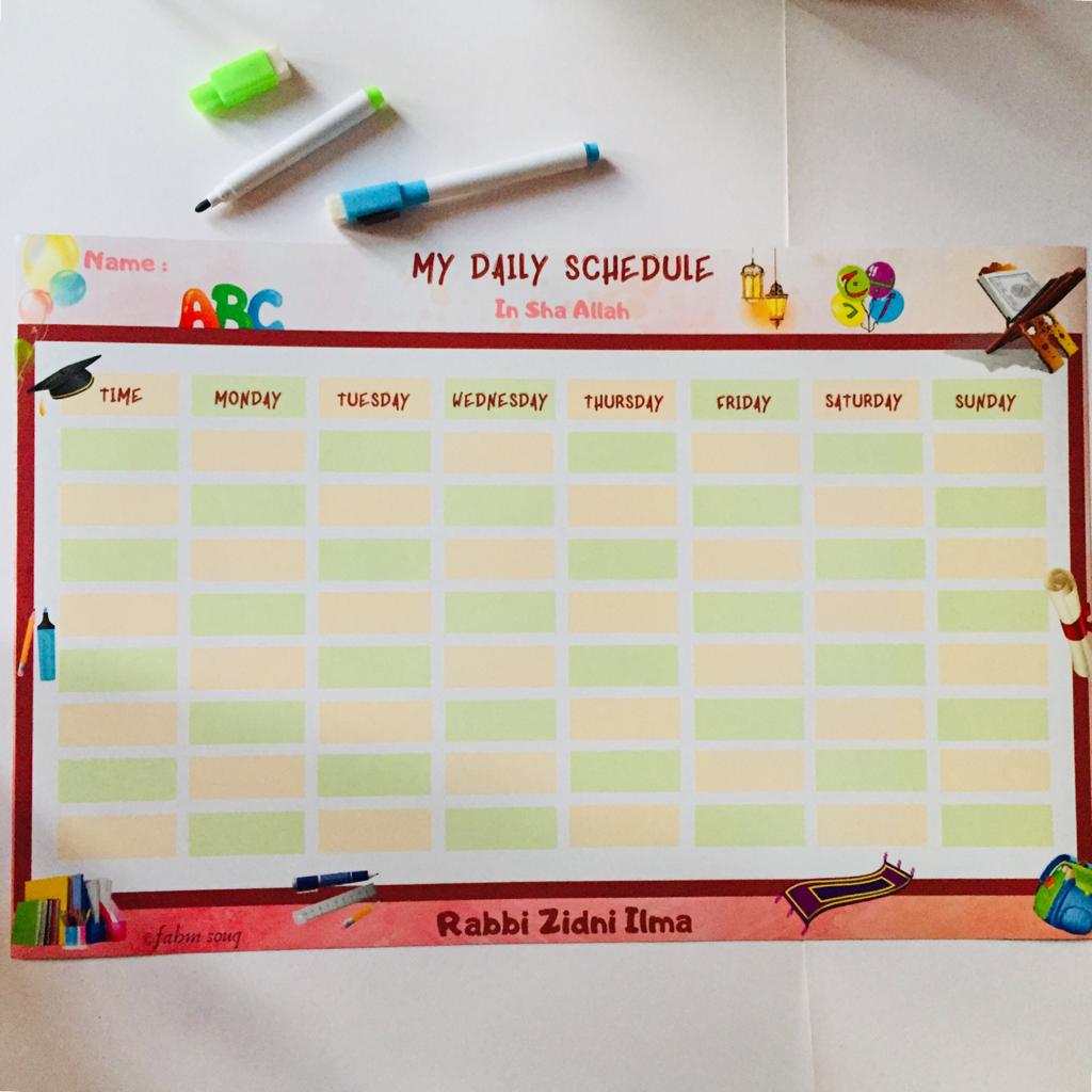 Daily Schedule Planner - Magnetic | جدول المهام اليومية للأطفال - مغناطيسي