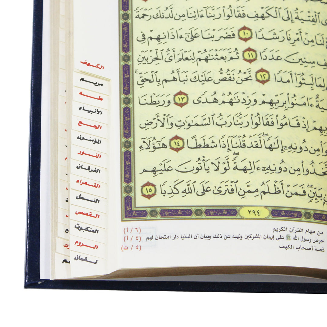 QURAN WITH SURAH MARKING ON THE PAGES (14x20 cm) - مصحف التفسير الموضوعي المفهرس | D1