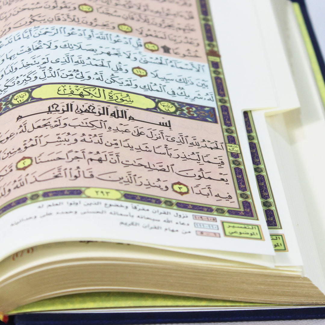 QURAN WITH SURAH MARKING ON THE PAGES (14x20 cm) - مصحف التفسير الموضوعي المفهرس | D1