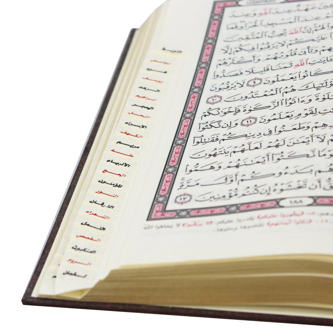 QURAN WITH SURAH MARKING ON THE PAGES (14x20 cm) - مصحف التفسير الموضوعي المفهرس | D2