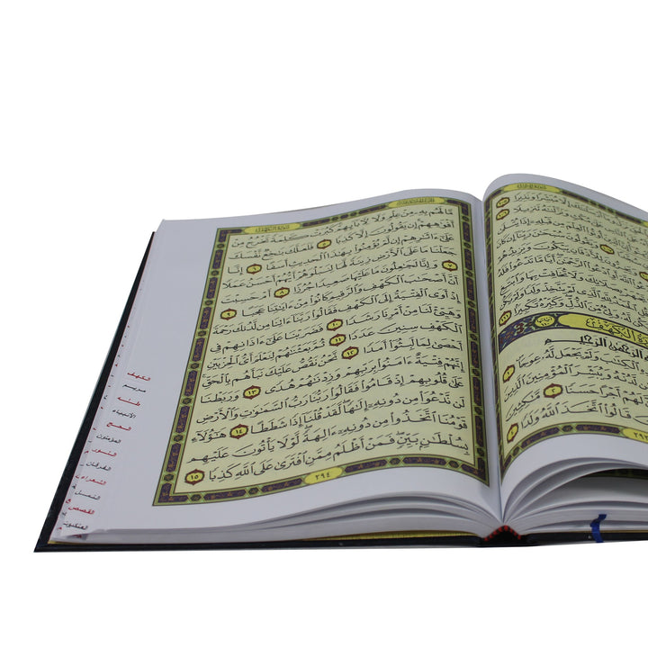 Quran WITH SURAH MARKING ON THE PAGES (25x35 cm) 4 Color - المصحف المفهرس جوامعي أبيض