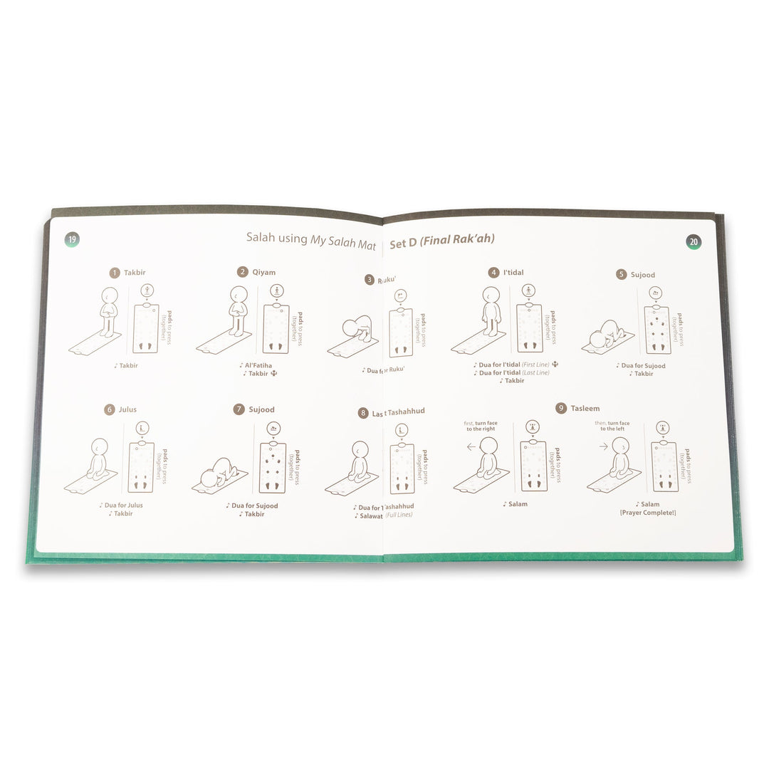 My Salah Mat Adult & Revert Muslim Educational Interactive Prayer Mat - Black Color