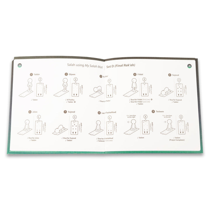 My Salah Mat Adult & Revert Muslim Educational Interactive Prayer Mat - Black Color