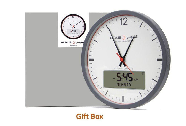 Al Fajr CR-23 Rounded Wall Clock (Analog and Digital)