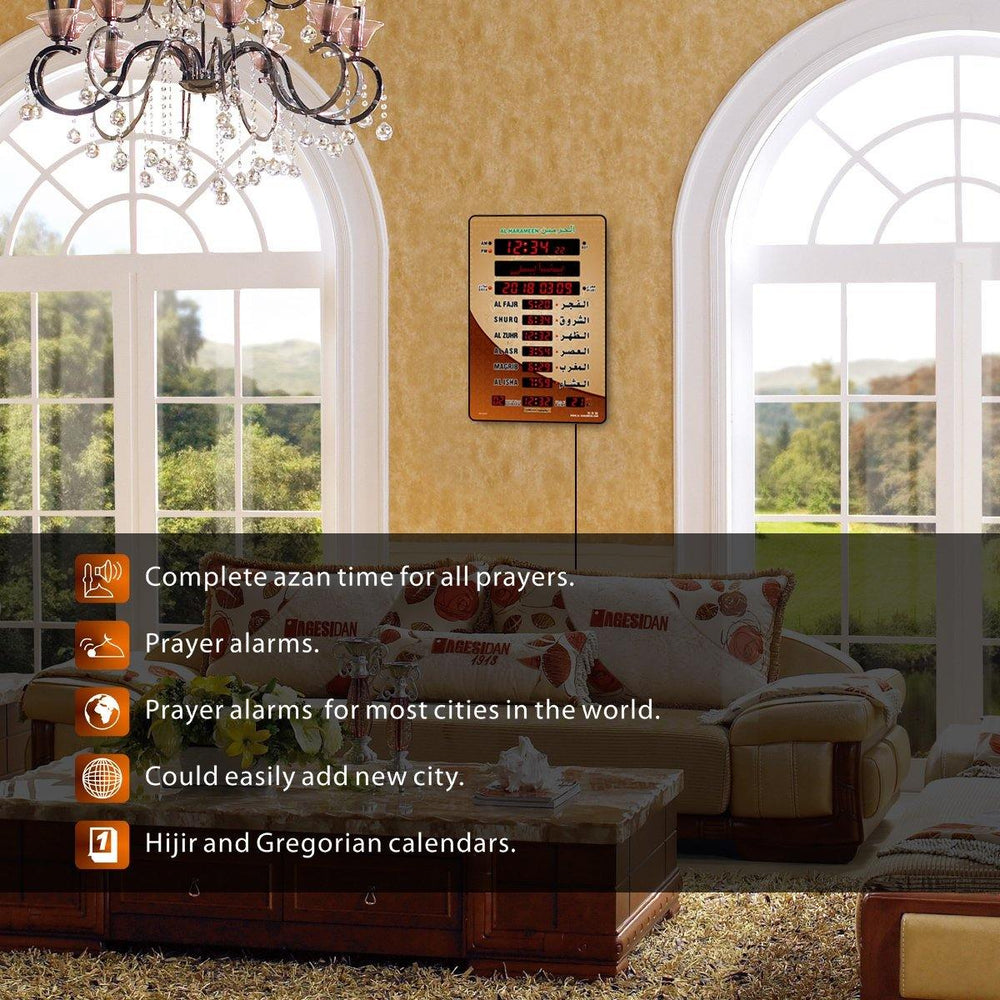 Al Harameen Digital LED Azan Clock - LED Clock HA-5151