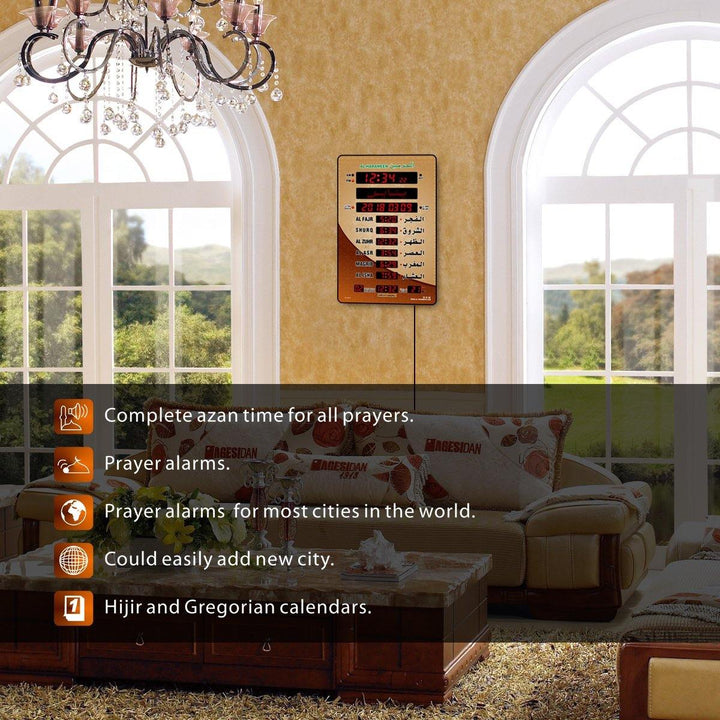 Al Harameen Digital LED Azan Clock - LED Clock HA-5151