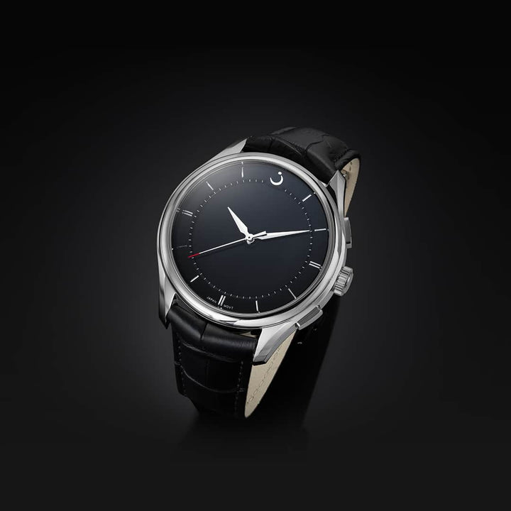Al Fajr Premier 360 Leather Silver Model WW-22LS (44mm) - Black Color