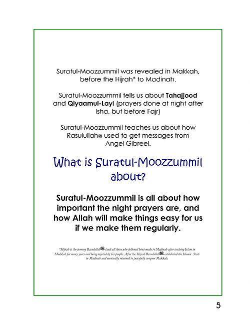 A Child's Tafseer Book 5 Suratul Moozzummil (Folded in Garments)