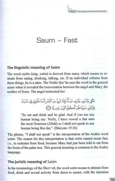 Fast According to Quran & Sunnah