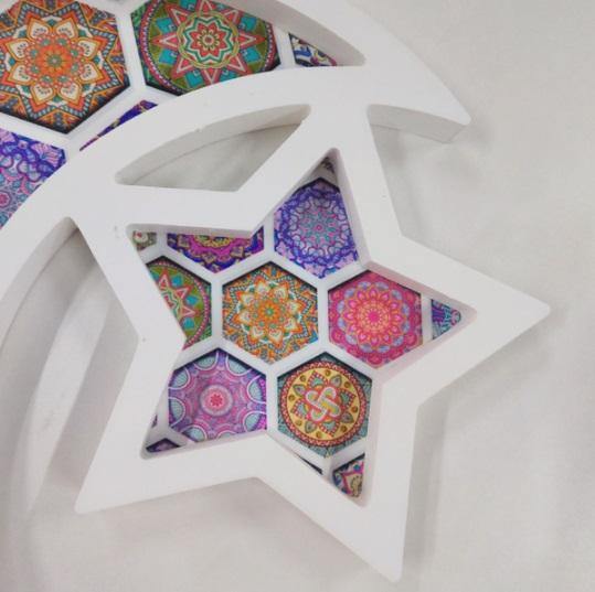 Geometric Printed Crescent Dessert Tray