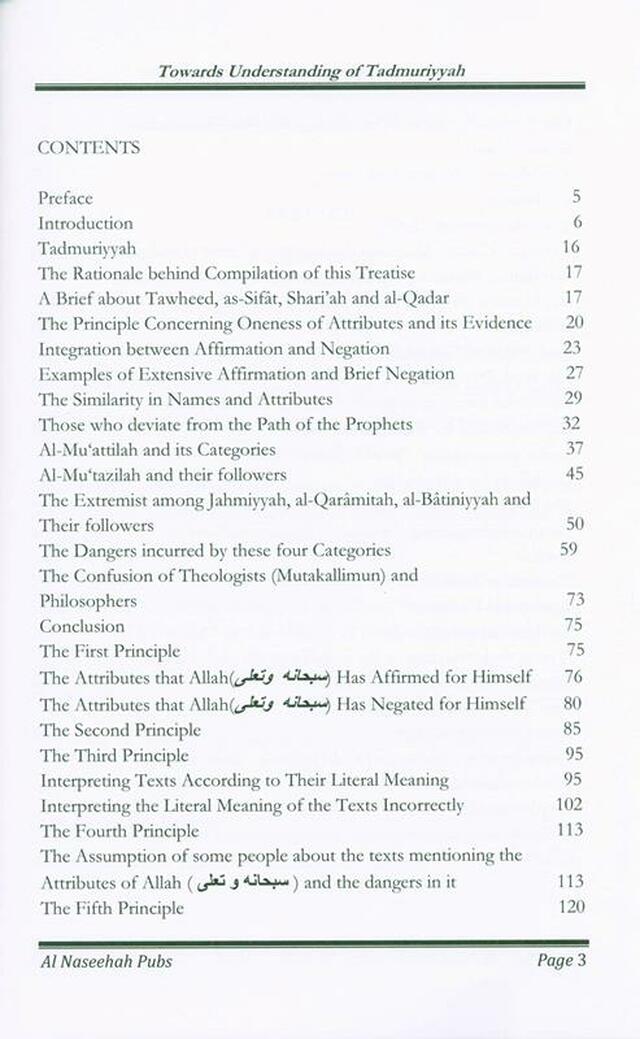 Towards Understanding of Tadmuriyyah