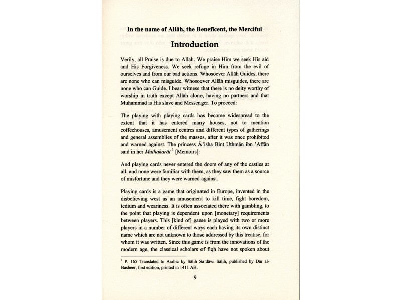 The Islamic View on Gambling and Playing Cards