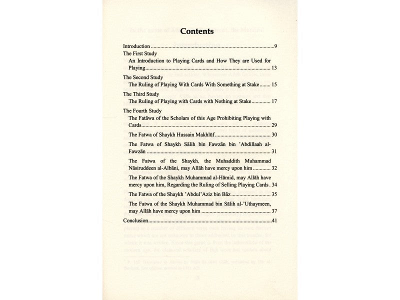 The Islamic View on Gambling and Playing Cards