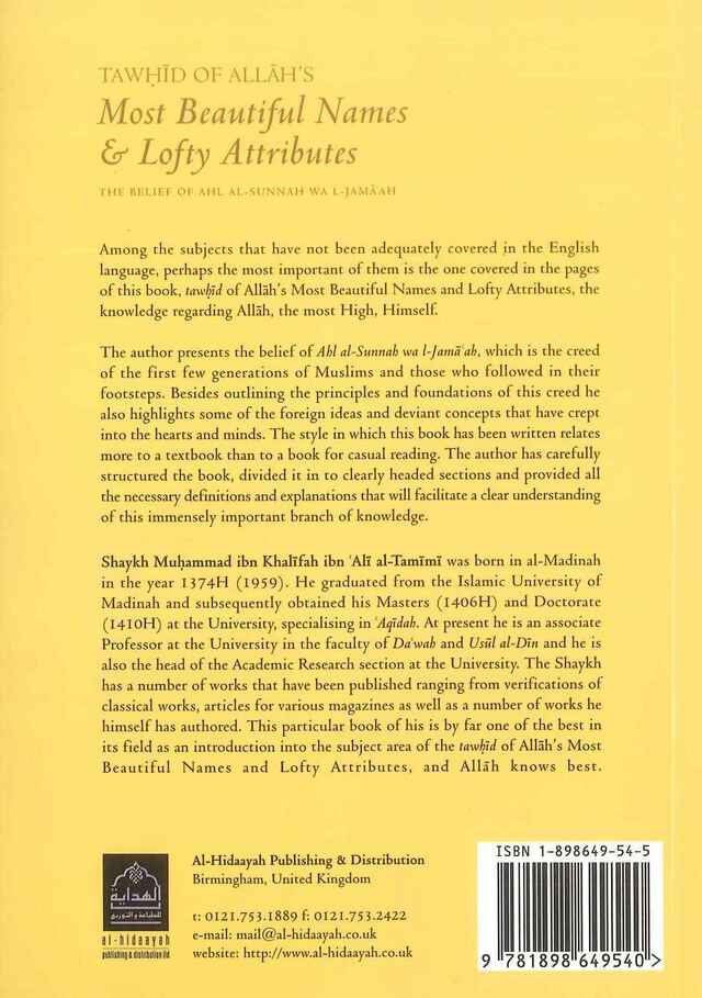 Tawhid Of Allah's Most Beautiful Names & Lofty Attributes