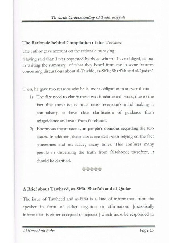 Towards Understanding of Tadmuriyyah