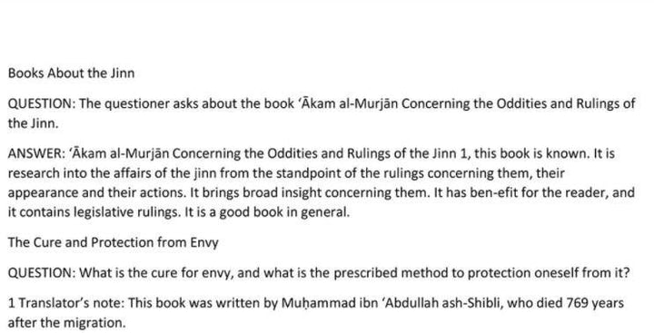 Questions Relating To The Jinn,Magic And Conjuring