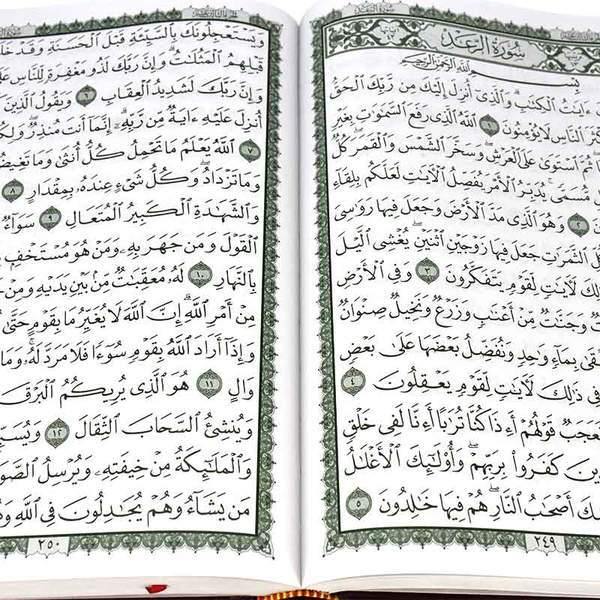 Quran 17 x 24 cm مصحف 17 ×24 لون واحد زيتي - ref: D0199