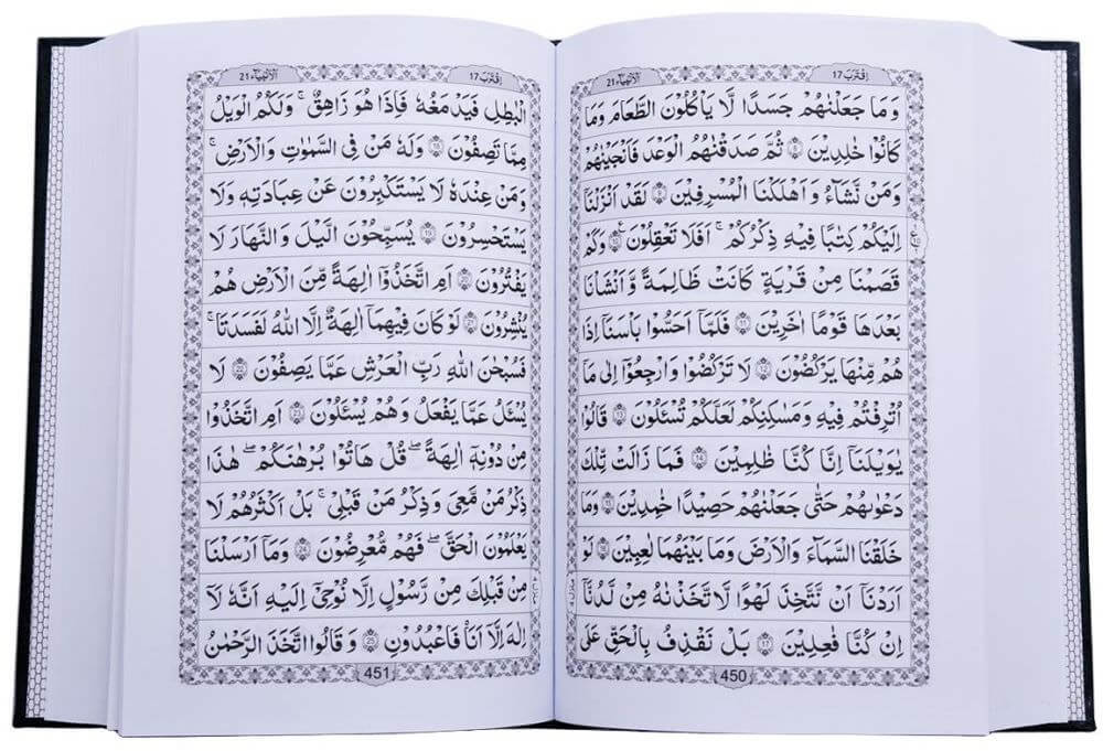 Quran Indo Pak Script 13 Lines Single Colors White