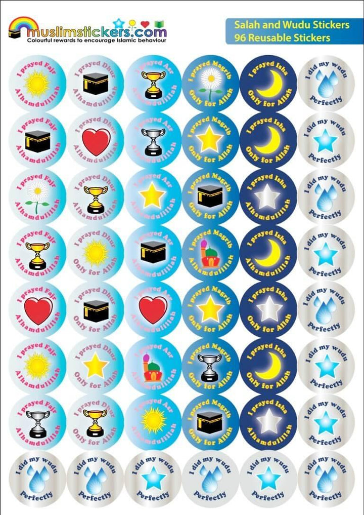 My Salah Chart With 96 Reusable Stickers