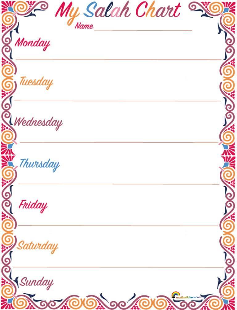 My Salah Chart With 96 Reusable Stickers