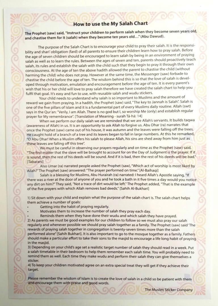 My Salah Chart With 96 Reusable Stickers