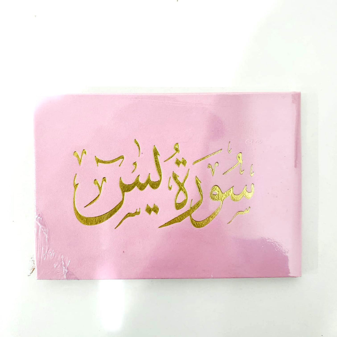 سورة يس 8×12 غلاف مخمل ملون- Surah Yaseen Velvet Cover with Colored Pages - 8 x 12 cm (Gift Edition)