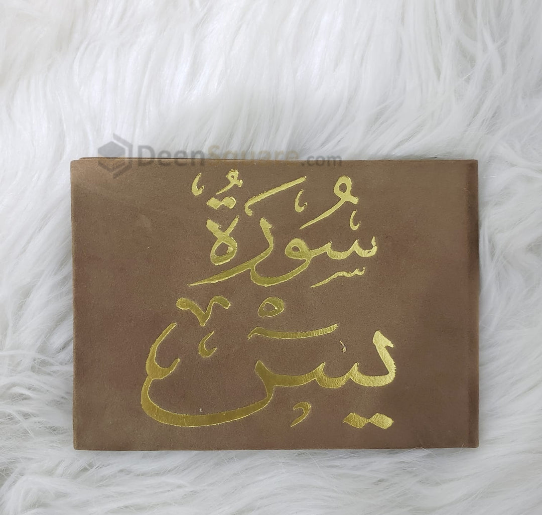 سورة يس 8×12 غلاف مخمل ملون- Surah Yaseen Velvet Cover with Colored Pages - 8 x 12 cm (Gift Edition)