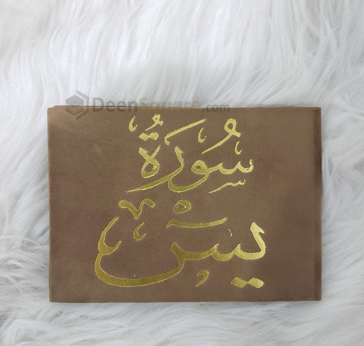 سورة يس 8×12 غلاف مخمل ملون- Surah Yaseen Velvet Cover with Colored Pages - 8 x 12 cm (Gift Edition)