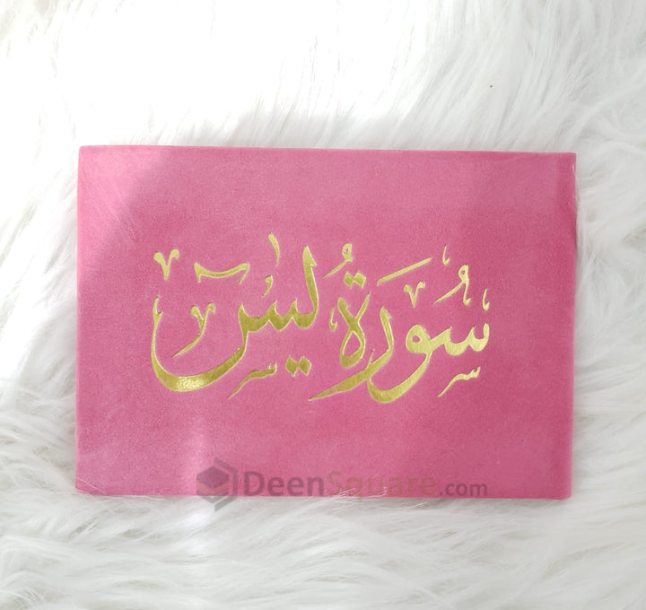 سورة يس 8×12 غلاف مخمل ملون- Surah Yaseen Velvet Cover with Colored Pages - 8 x 12 cm (Gift Edition)
