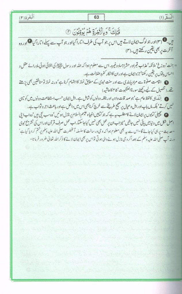 Quran Tafseer Ahsan-Ul Bayan: Urdu - Size: 15 x 22 cm (Green Background with white pages)