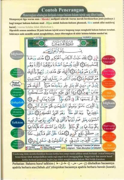 Tajweed Quran with Meanings Translation in Malaysian