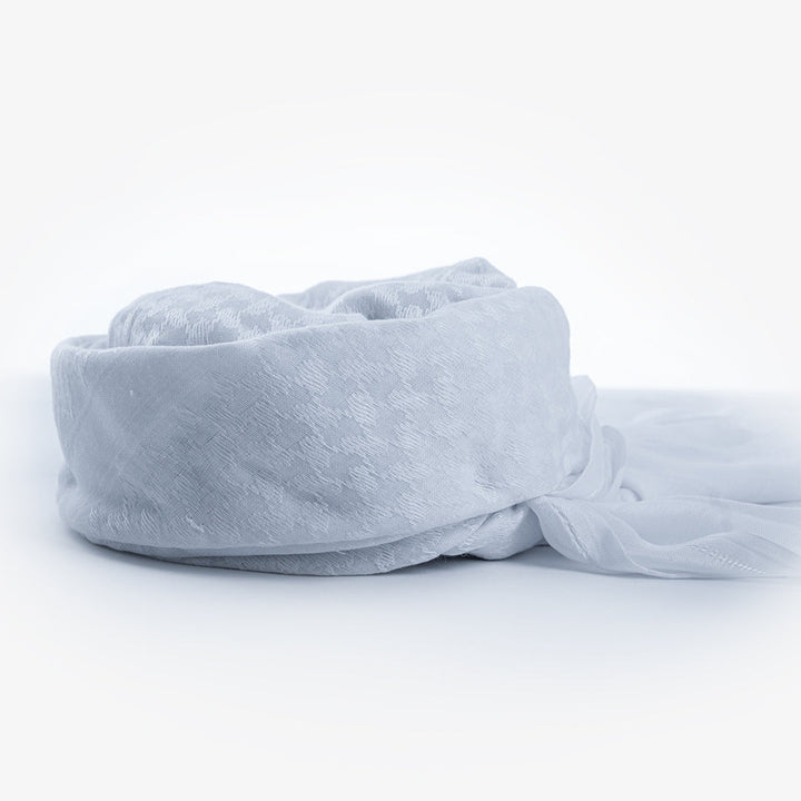 Stitched Hamdaniya Shemagh (Ghatra) White
