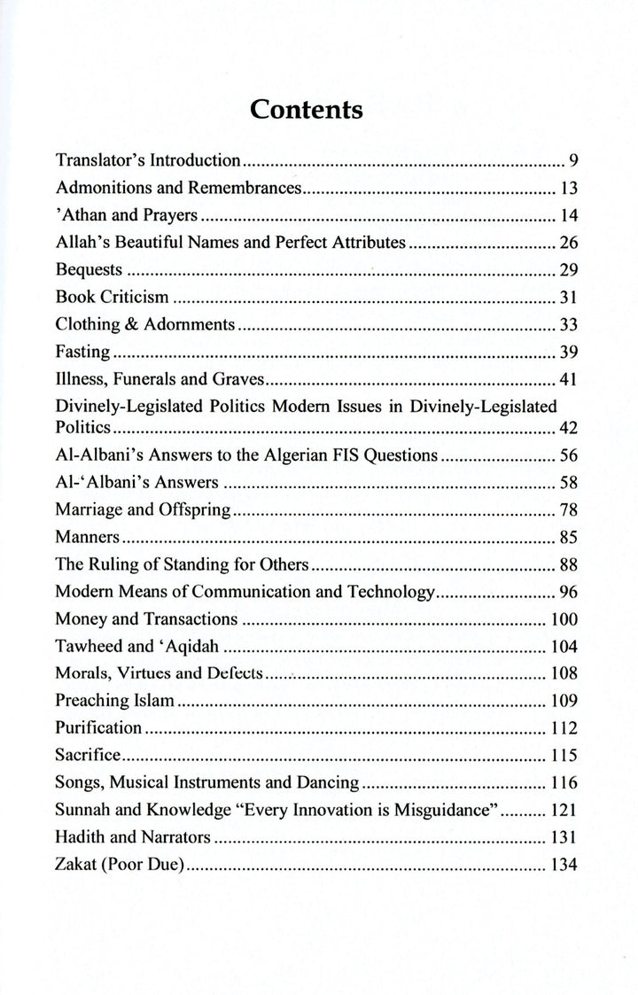 The Fatwas Of Imam Al-Albani Regarding Fiqh, Creed & Transactions