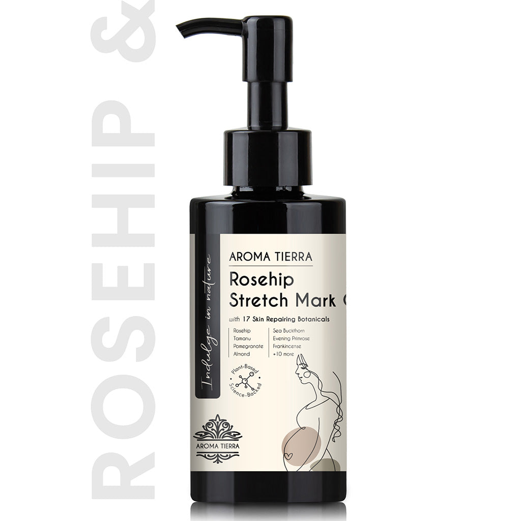 Rosehip Stretch Mark Oil With 17 Skin Repairing Botanicals - Aroma Tierra