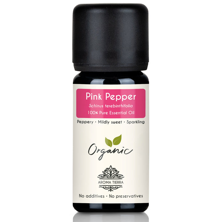 Aroma Tierra Organic Pink Pepper Essential Oil - Pure Schinus terebinthifolia from Madagascar for Perfumery