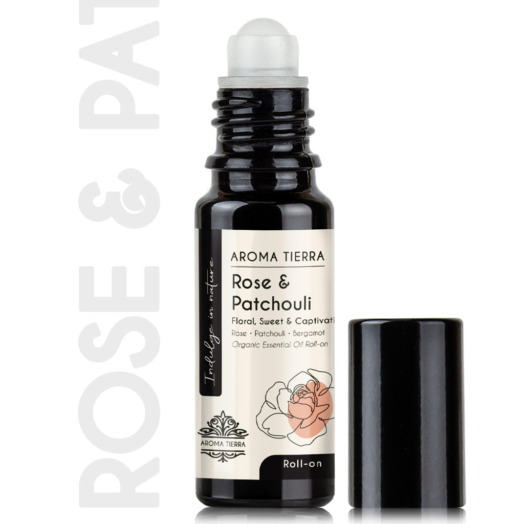 Rose &amp; Patchouli Essential Oil Roll-On Organic | Aroma Tierra