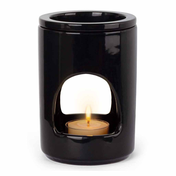 Aroma Tierra Nero essential oil diffuser, candle burner made of black ceramic