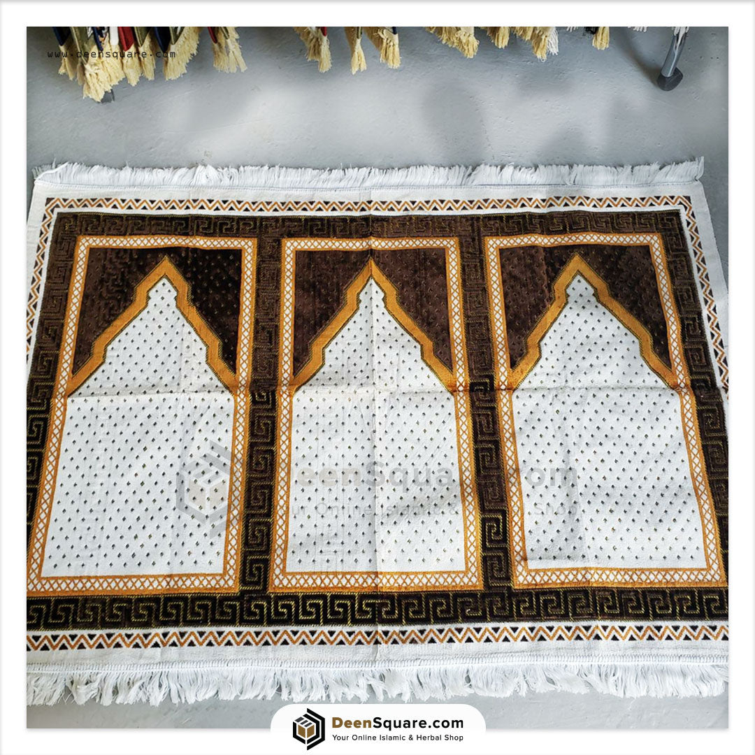 Family Prayer Mat for 3 person - 110x160 cm, Large Size | سجادة صلاة عائلية لثلاثة اشخاص