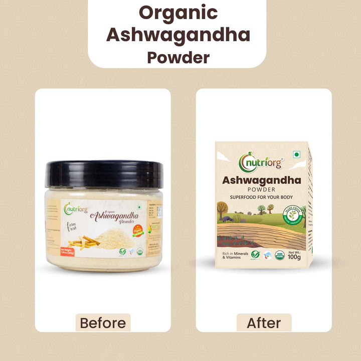 Nutriorg Certified Organic Ashwagandha Powder 100g