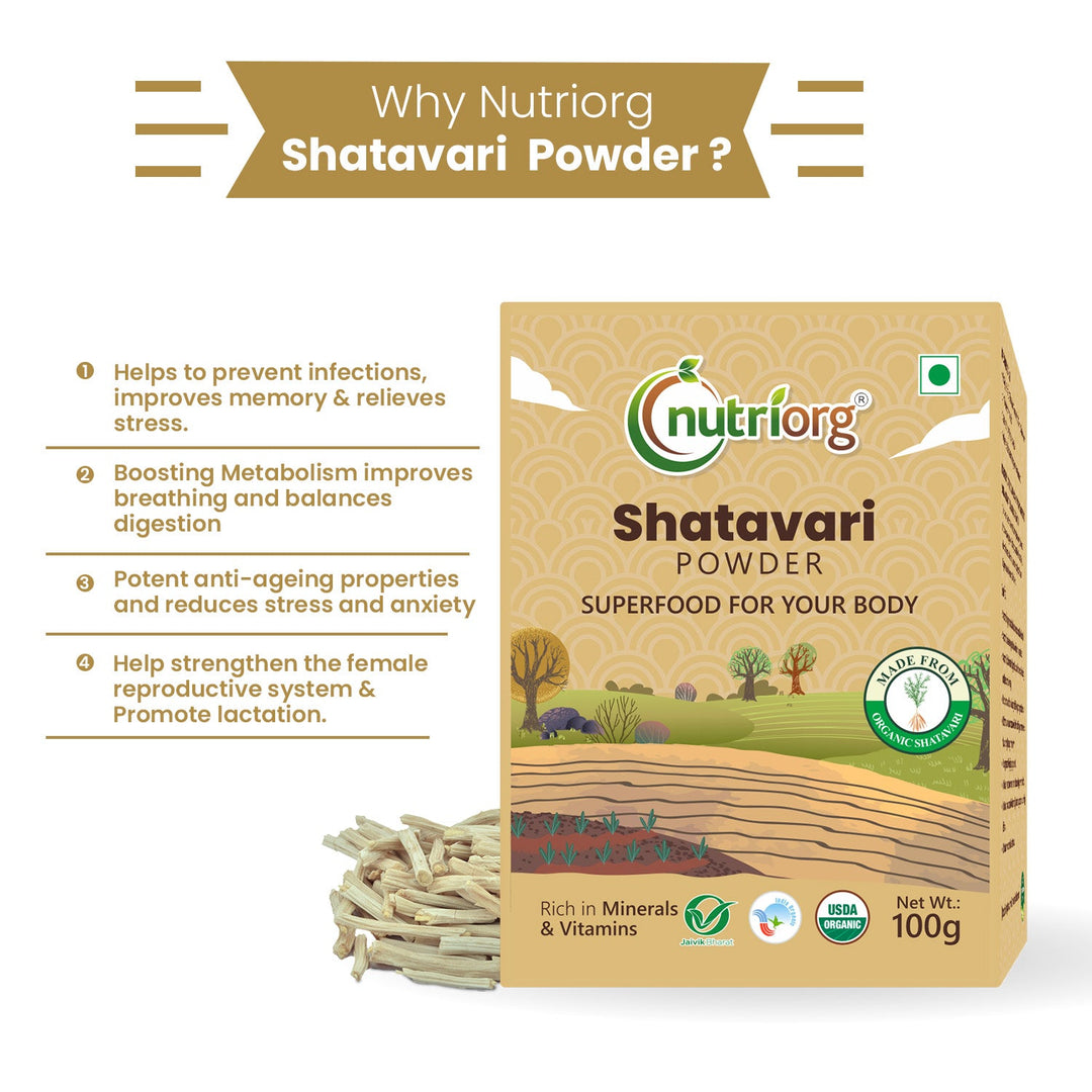 Nutriorg Certified organic Shatvari Powder 100g