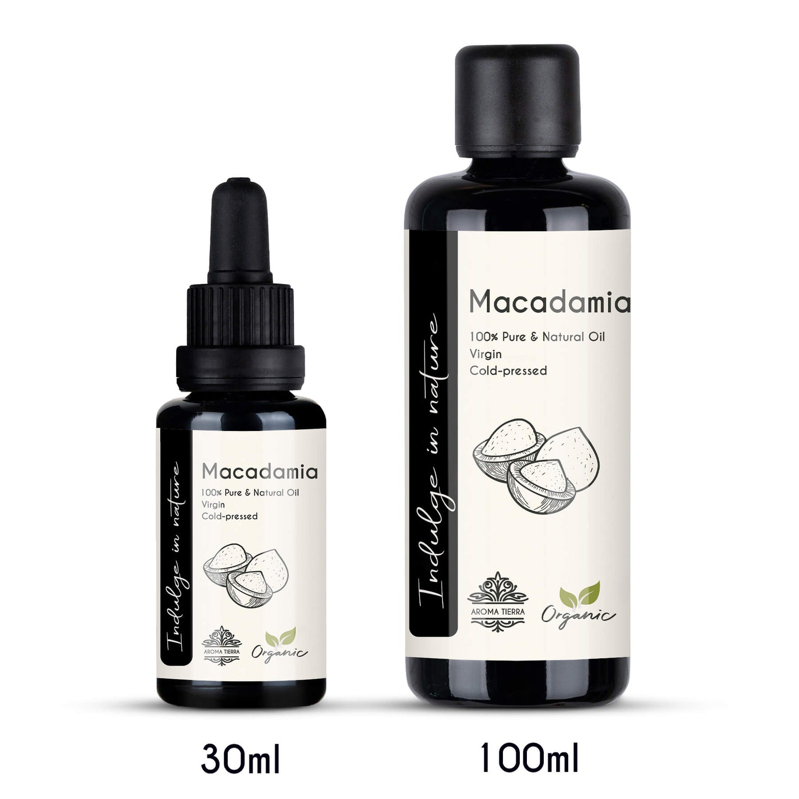 Aroma Tierra Organic Macadamia Oil 100 Percent Pure Cold Pressed Unrefined Kenyan Source for Hair and Skin