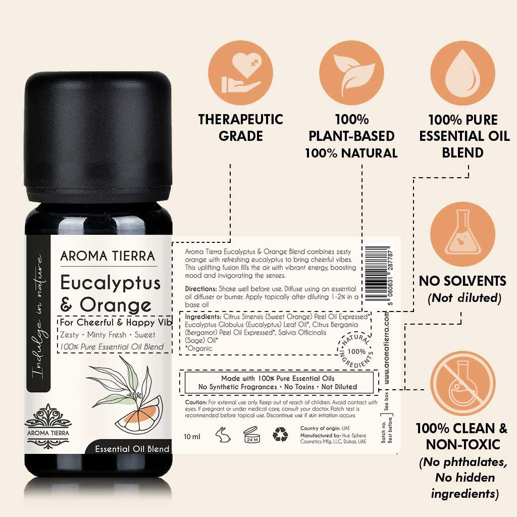 Eucalyptus & Orange Essential Oil Blend - Aroma Tierra