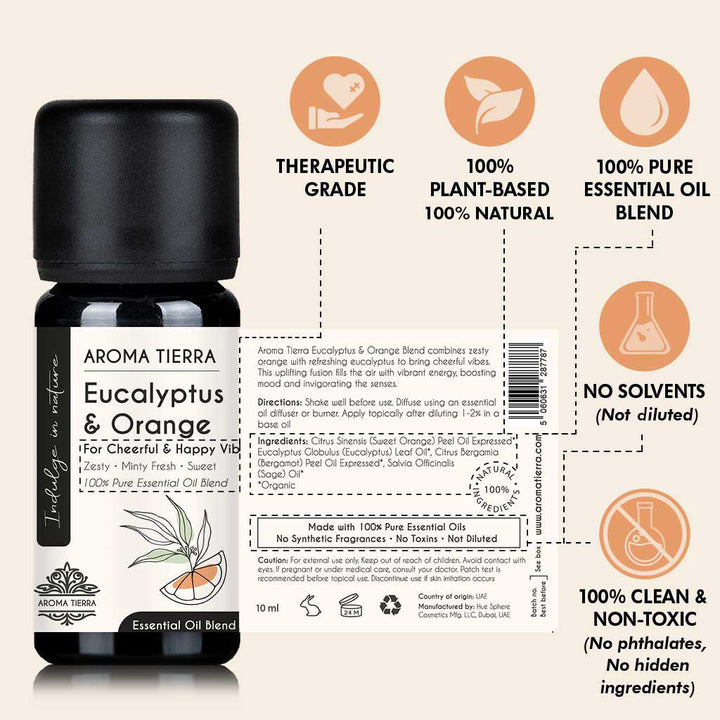 Eucalyptus &amp; Orange Essential Oil Blend - Aroma Tierra