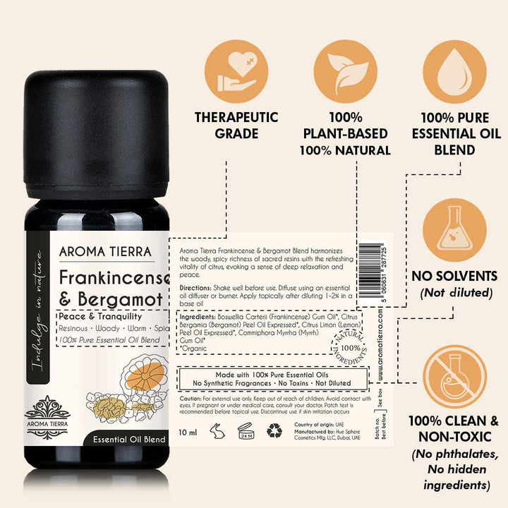 Frankincense &amp; Bergamot Essential Oil Blend - Aroma Tierra