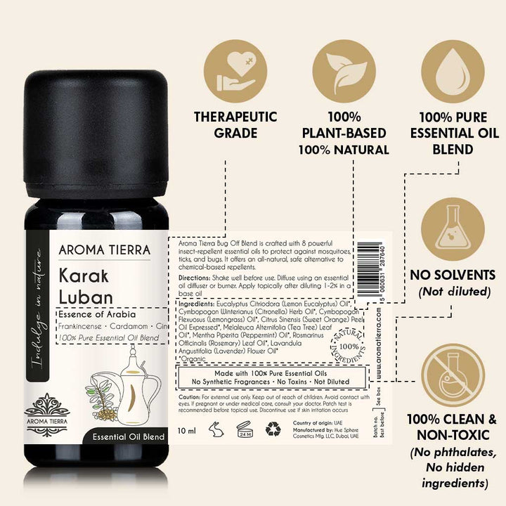 Karak Luban Essential Oil Blend - Frankincense &amp; Spiced Tea Aroma - Aroma Tierra