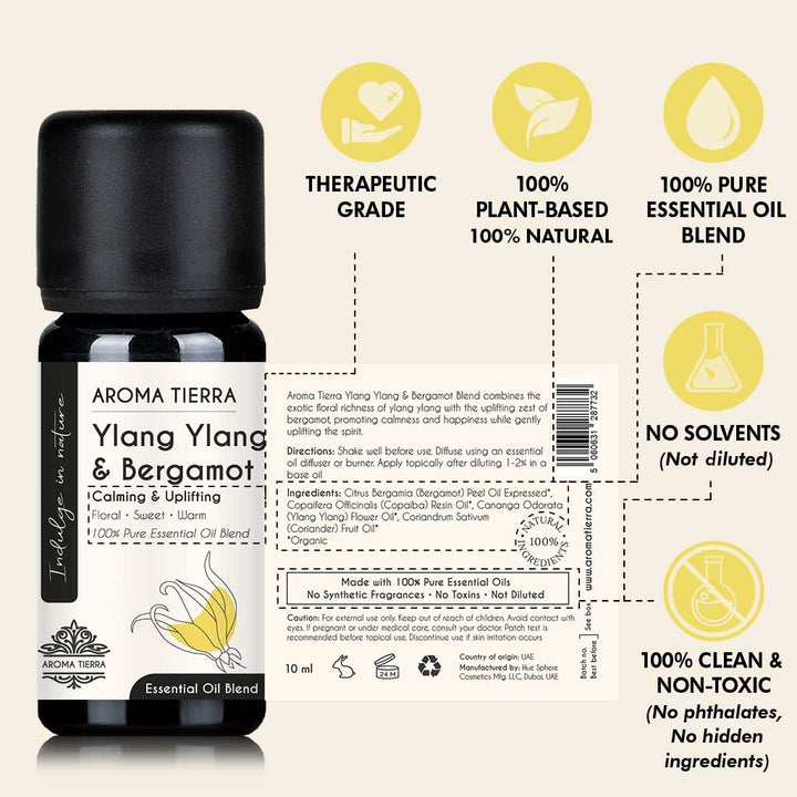 Ylang Ylang &amp; Bergamot Essential Oil Blend - Aroma Tierra