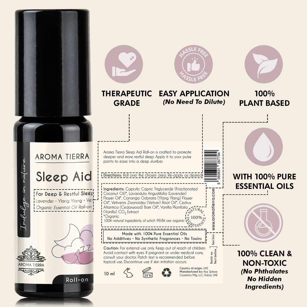 Sleep Aid - Essential Oil Roll-on Organic - Aroma Tierra